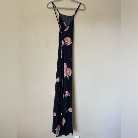 Reformation Myrtle Maxi Black Dress Floral Backless Tank Size 8 - Picture 8 of 8